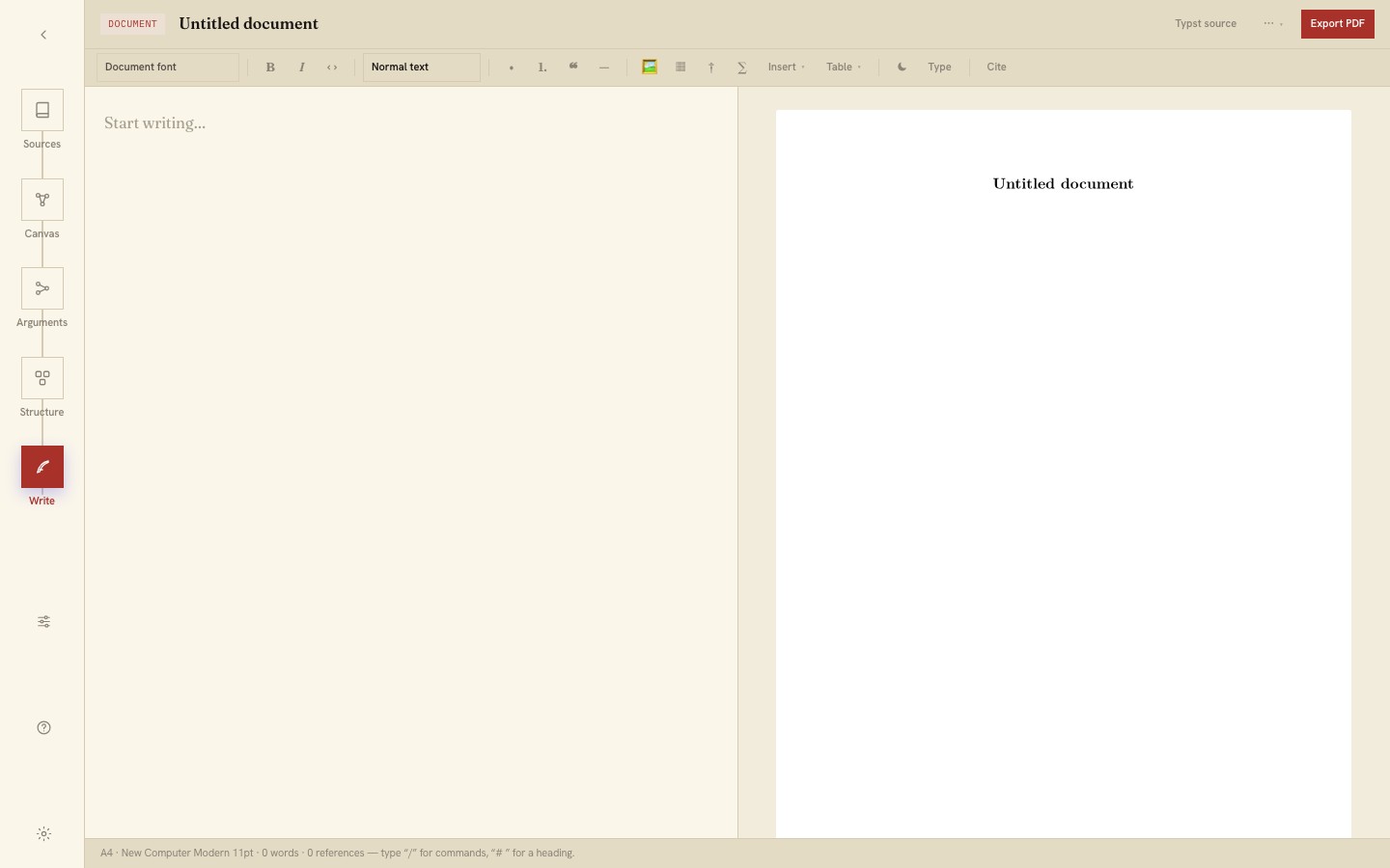 writer Write stage with live PDF