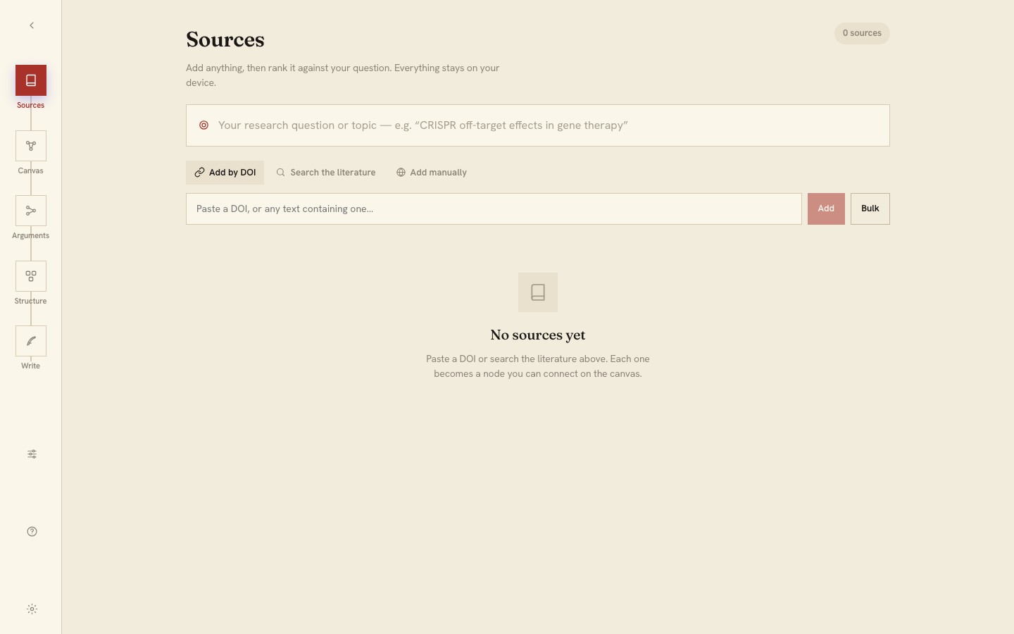 writer Sources: search literature and build your library